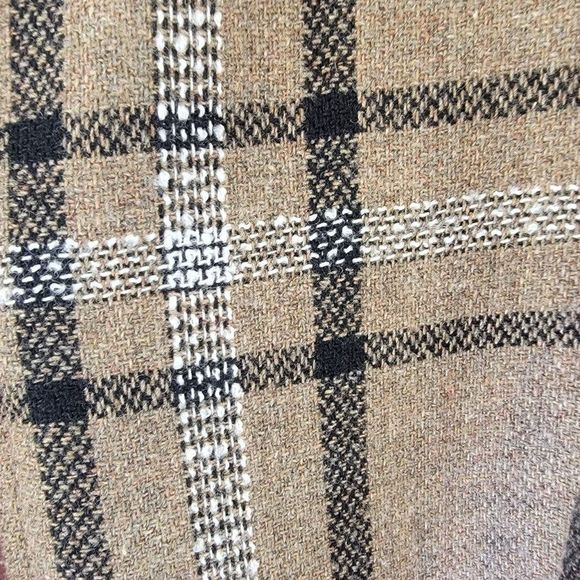 BEA Classics Wool Blend Open Blazer Womens 12 Vintage Neutral Plaid Fully Lined - Picture 7 of 11